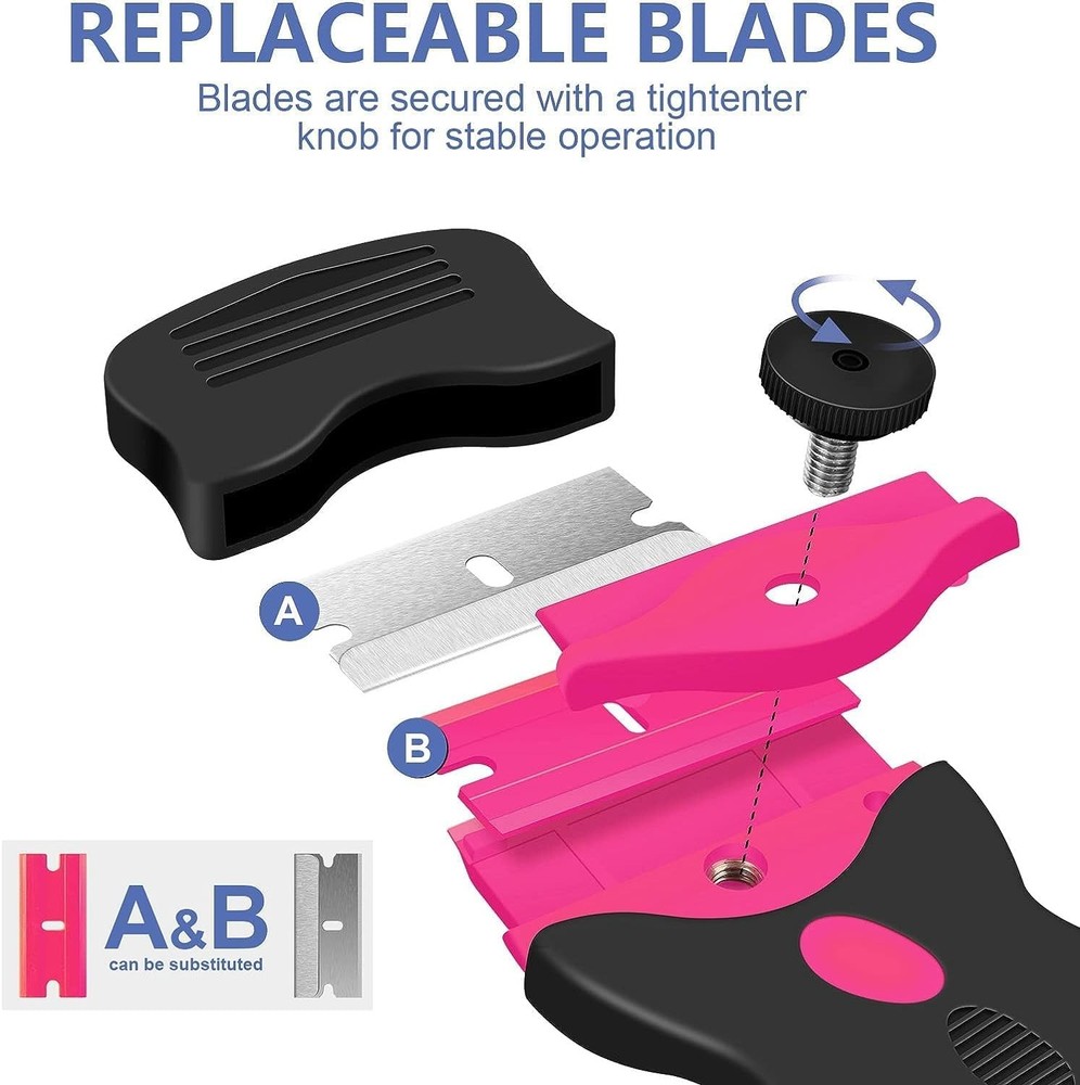 DEKEones Razor Blade Scraper, Double Edged Razorblade Scraping Tool with 10 Pcs