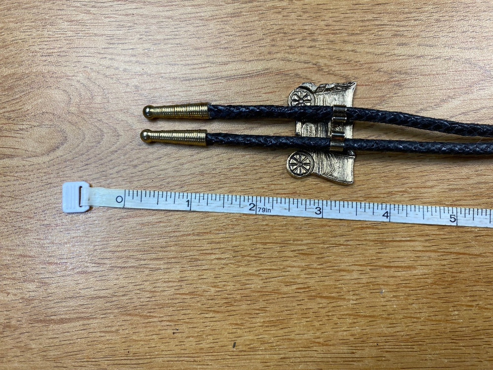 Gold Tone Covered Wagon Bolo Tie