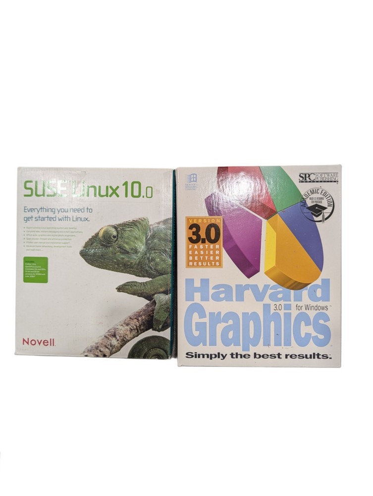 Bulk Vintage Software Lot – Microsoft, Symantec, Seagate, SUSE Linux, Harvard...