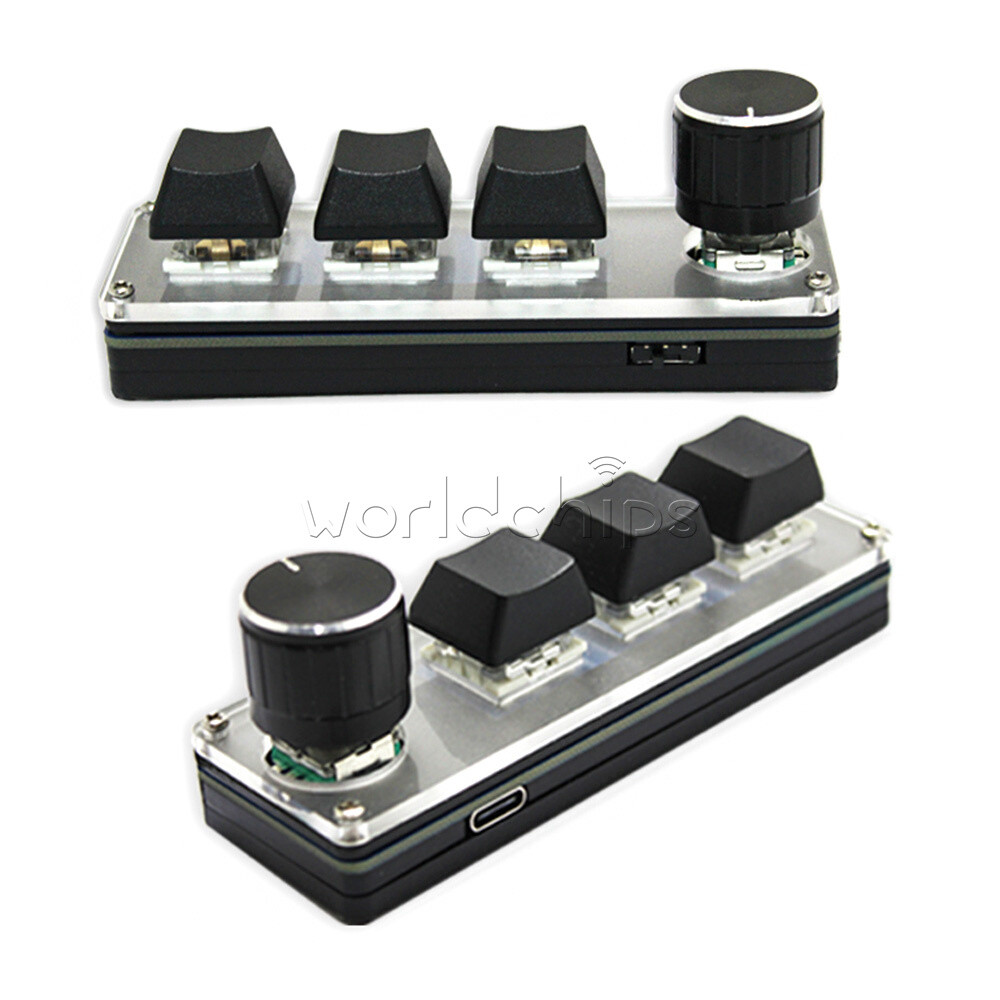 Type-c Programming Custom Knob Keyboard RGB 3 Key Copy Paste Mini Button + Cable