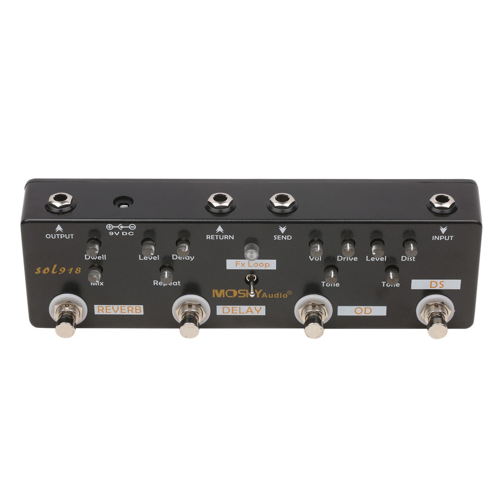 Multi Effects Pedal True Bypass Reverb Delay FX Loop Overdrive Distortion M7C9