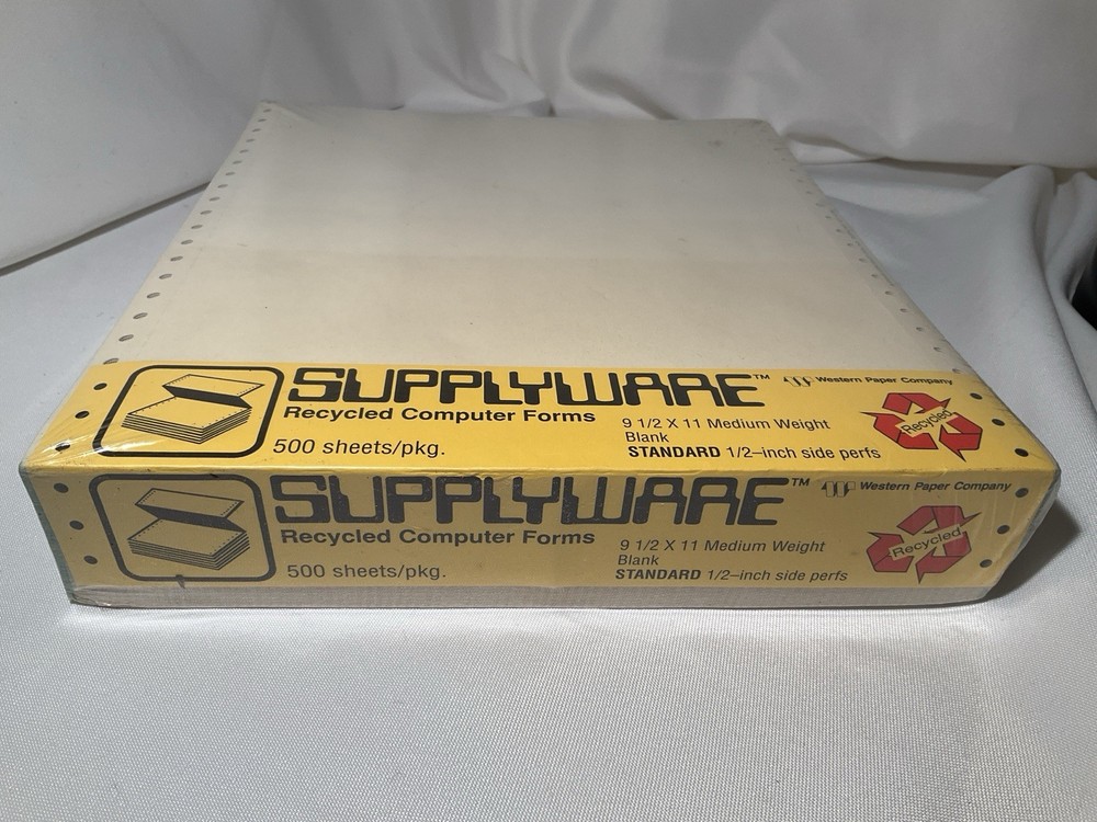 New Supplyware Continuous Feed Computer Paper 18# 9.5x11 500 sheets