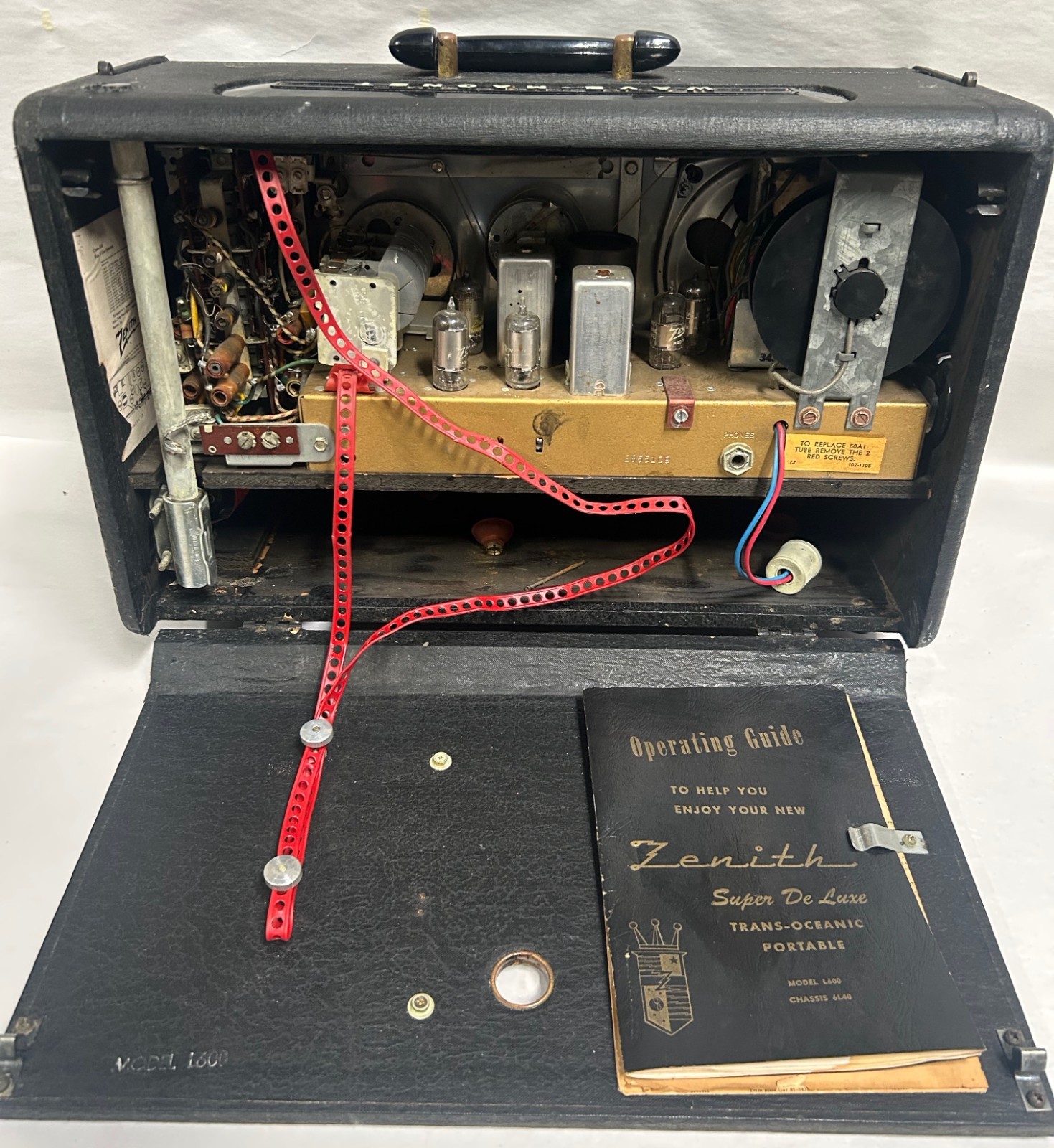 Vtg Zenith Trans-Oceanic Model L600 Super DeLuxe Shortwave Radio Receiver (A30)