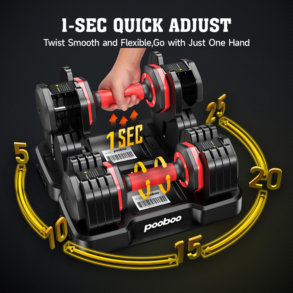 Adjustable Dumbbells Set Quick Adjust Weight Dumbbells Set Exercise Equipment