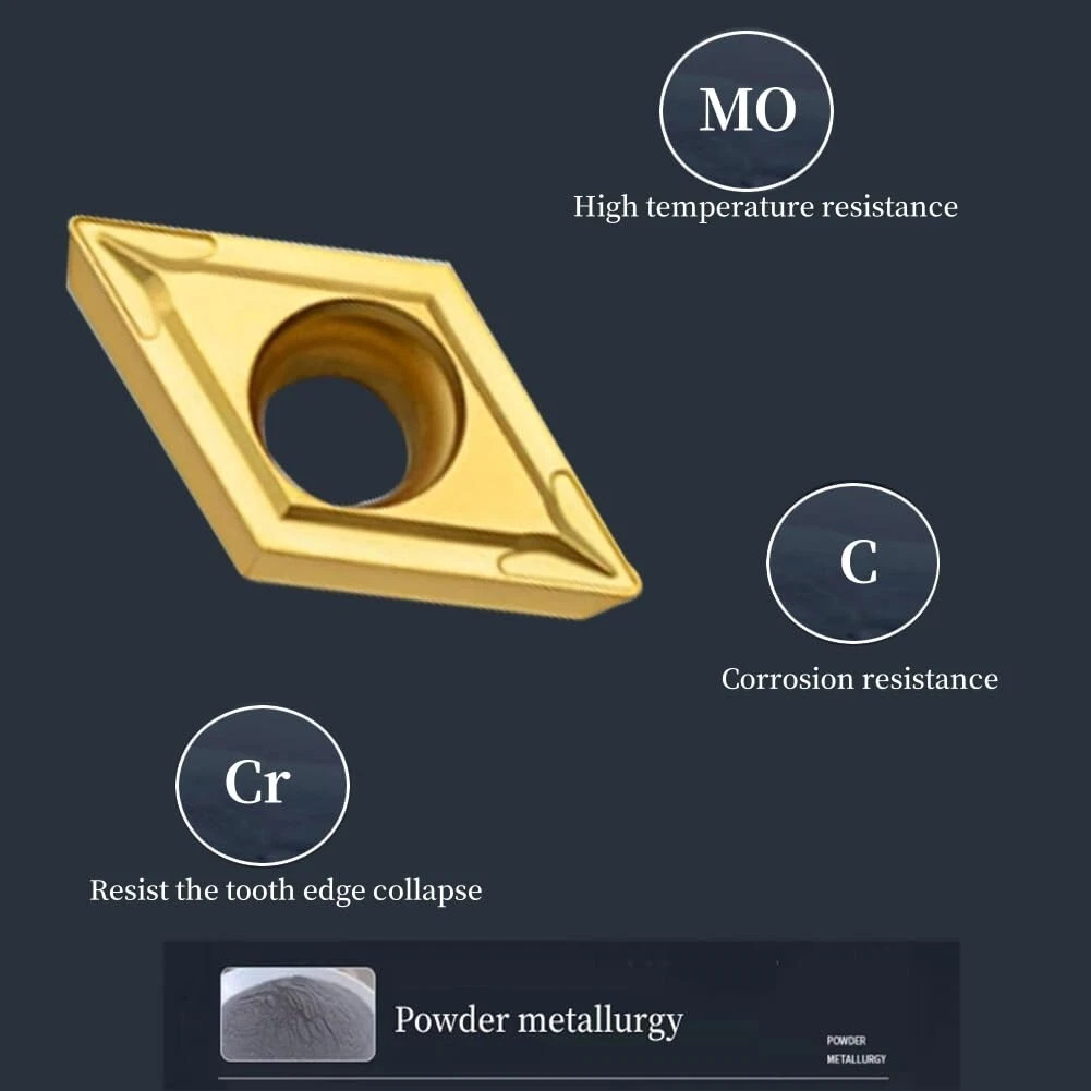 50Pcs DCMT070204 CK251 Carbide Inserts for Lathe Turning & Boring Bar Cutter