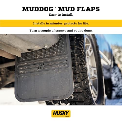 Universal Muddog Mud Flaps | Rubber Rear Mud Flaps - 12" w/Weight - Black,