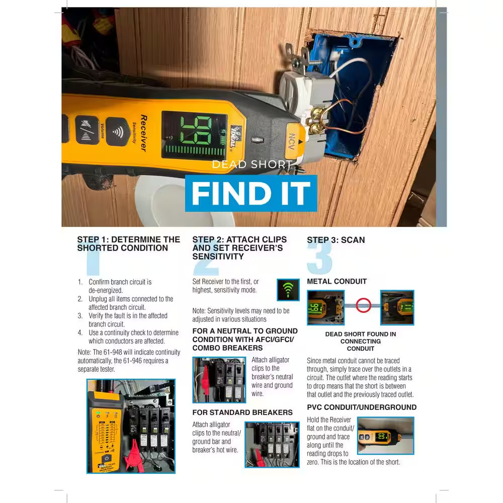 Suretrace plus Circuit Tracer, 0-600 Volts AC/DC with Continuity Test