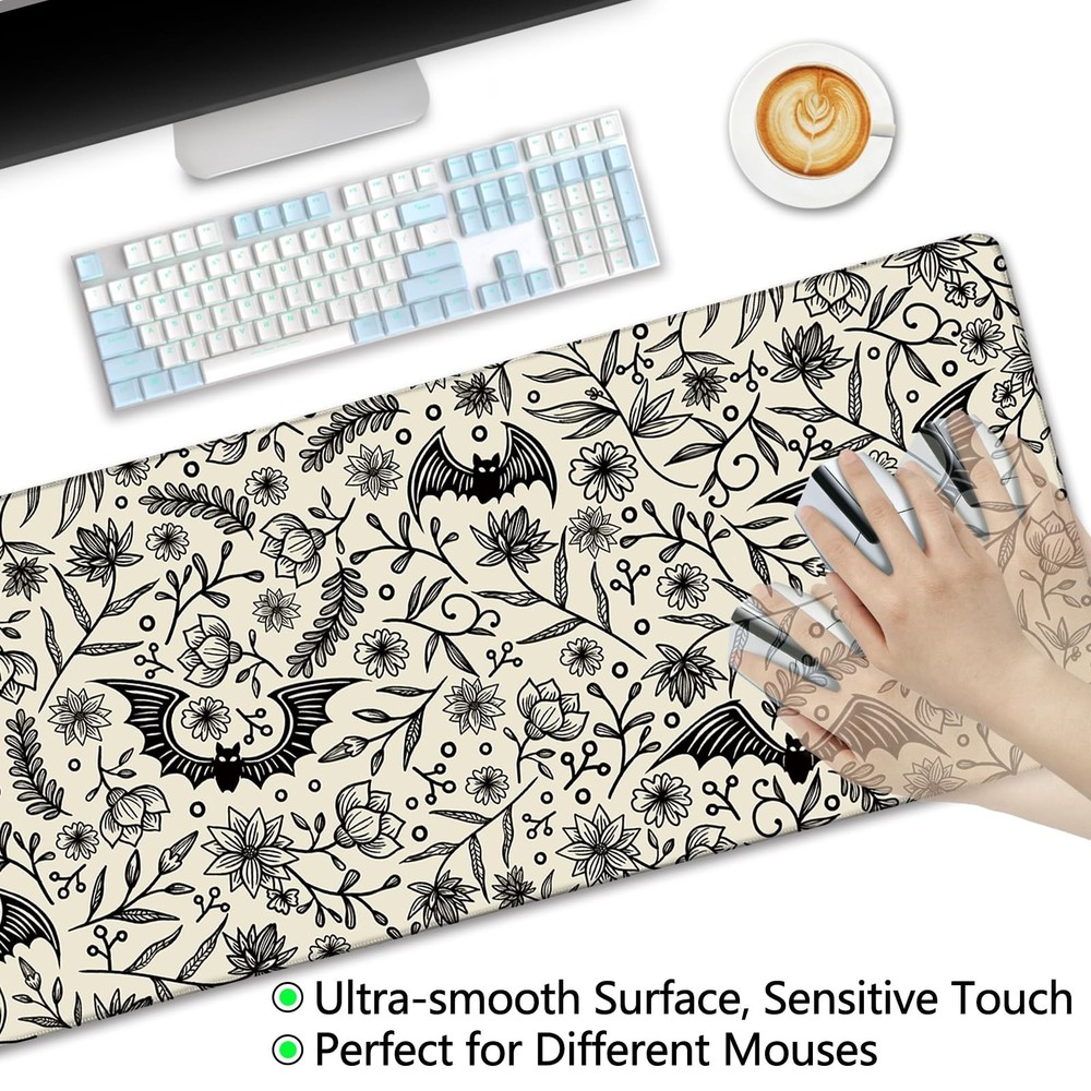 LIMKRIAN Goth Bat Mouse Pad Large Desk Mat, Extra Large Gaming Computer Mouse...