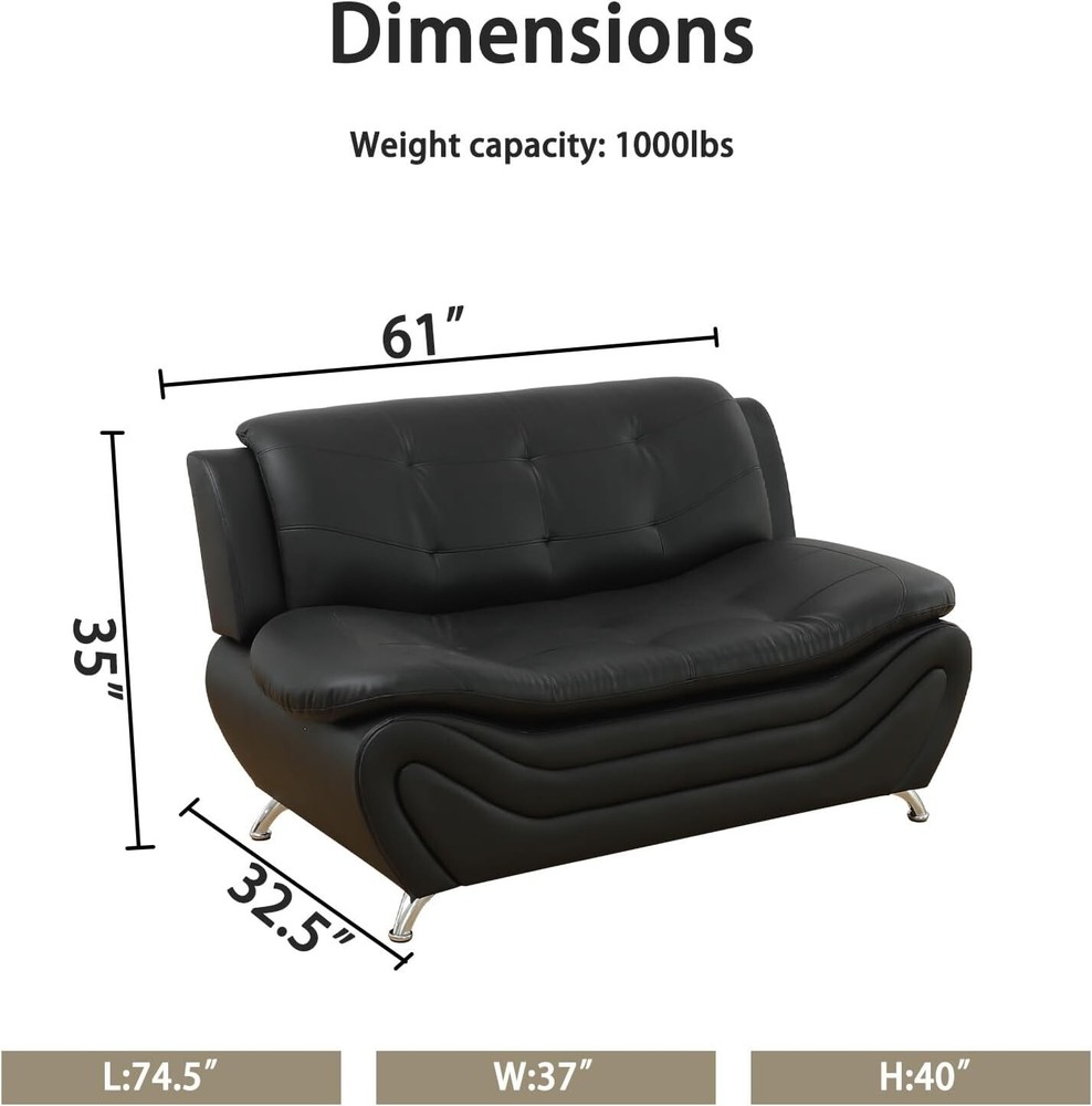 Faux Leather Living Room Sofa