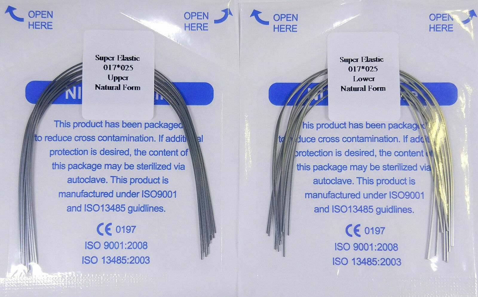 Dental Orthodontic Arch Wire Super Elastic Niti Round Rectangular Natural Form