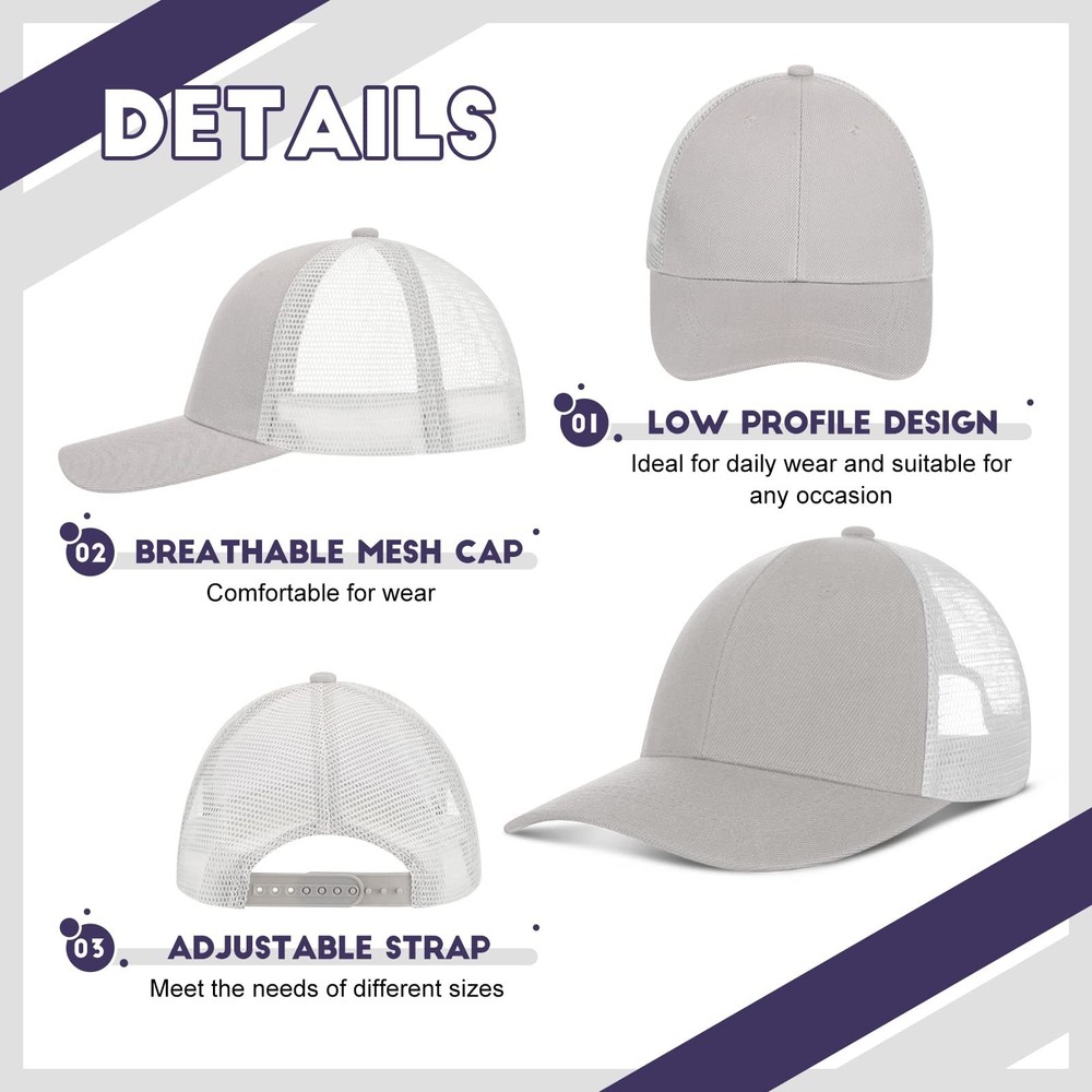 Jecery 15 Pack Unisex Mesh Trucker Hat Baseball Cap Bulk Adjustable Plain Bla...