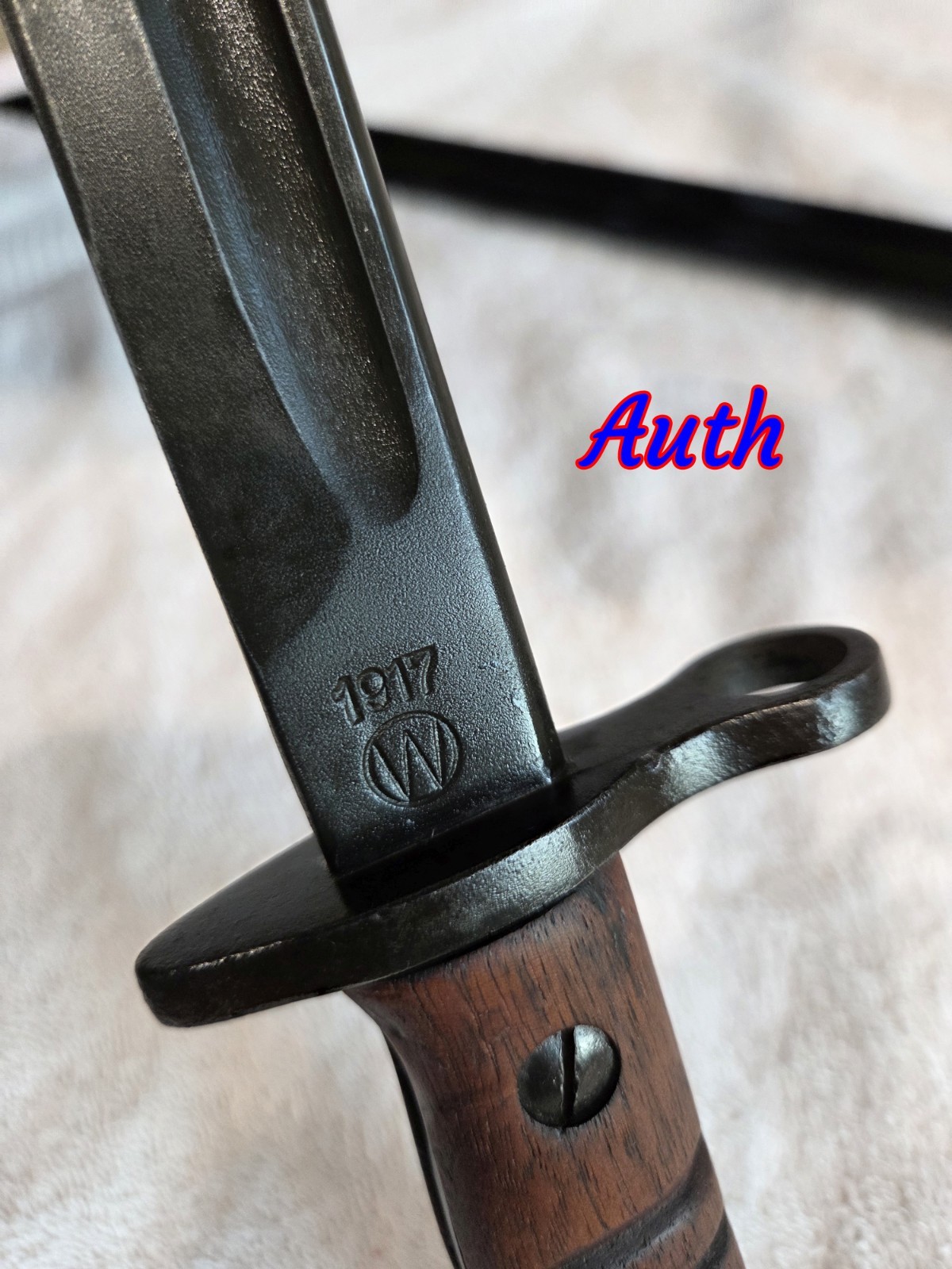 Real U.S. WWI Winchester Built M1917 Enfield Bayonet and a Repro also