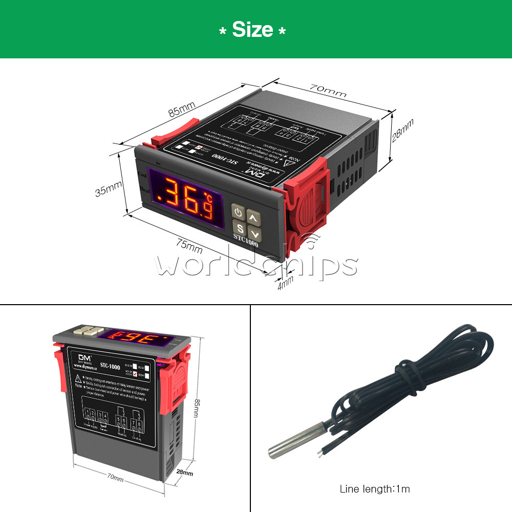 12/24/110/220V STC-1000 Digital Thermostat NTC Sensor Temperature Controller