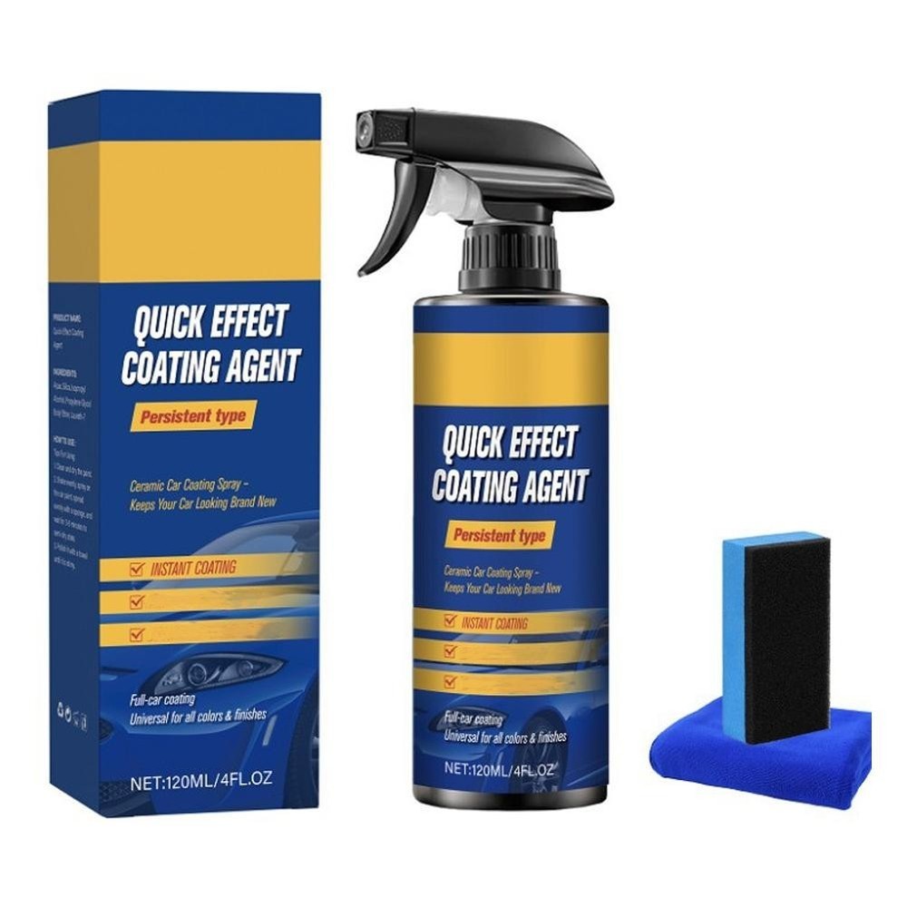 Quick Effect Coating Agent Set Bottle Spray + Scrub + Towel (120mL) 4oz