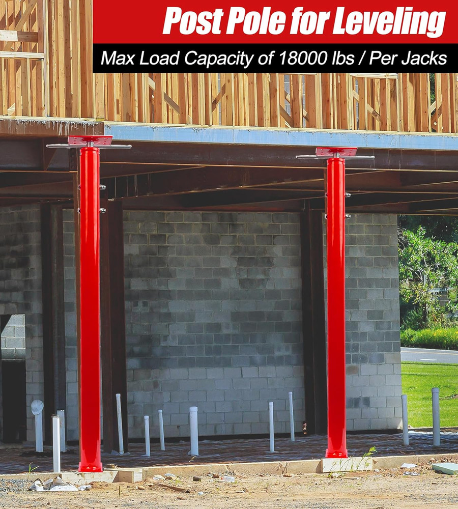 2 Pack House Jack Post Pole for Leveling, 48"-96" Adjustable House Floor Jacks,