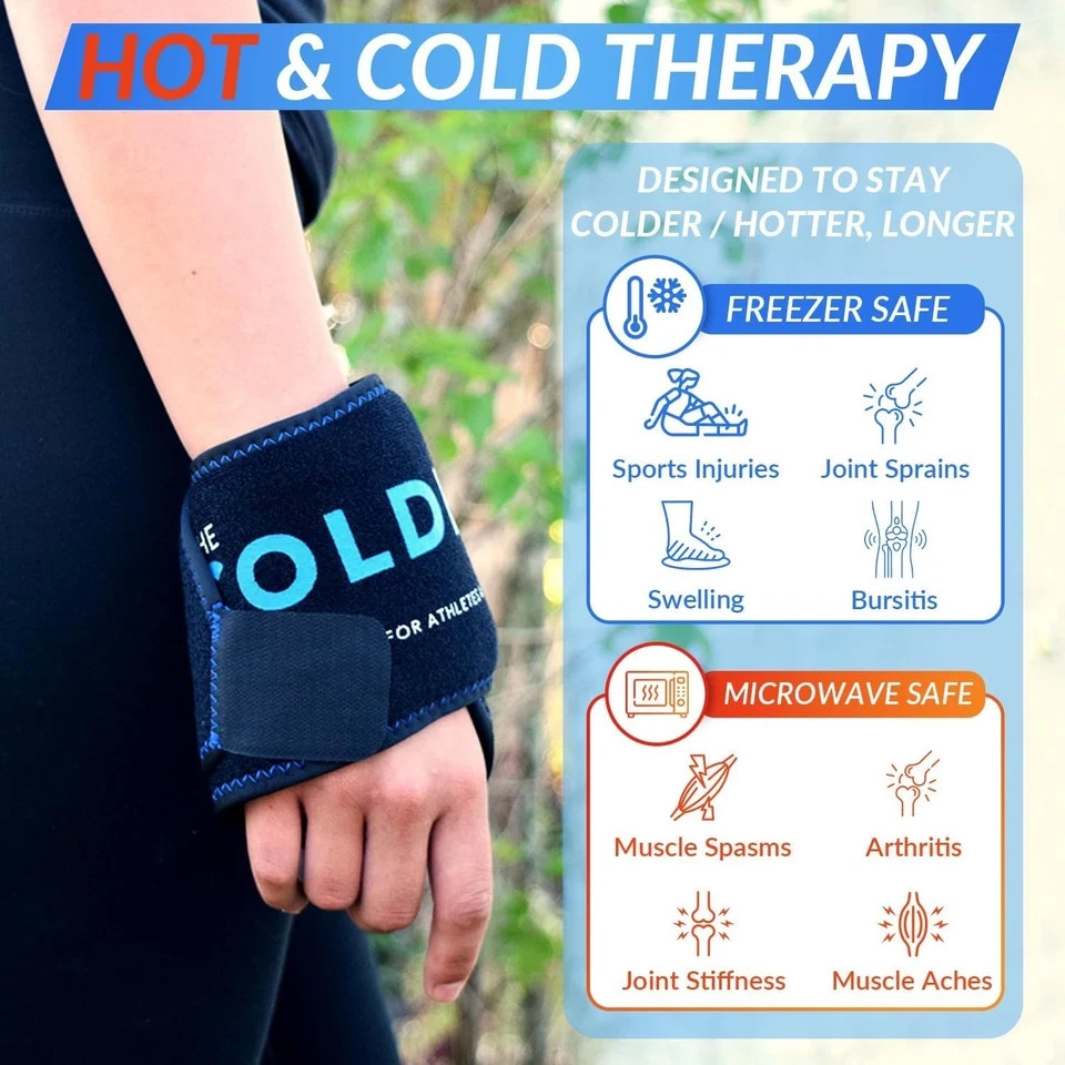 Coldest Wrist Ice Pack Hand Support Reusable Flexible - Best Cold Therapy...