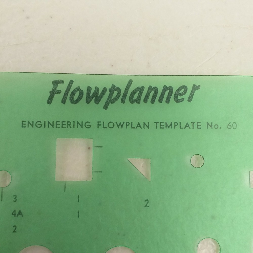 Timely Flowplanner Engineering Templates No. 60 & Instructions Vintage Desk Prop
