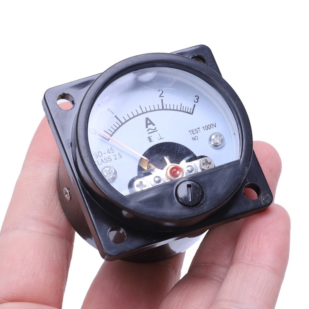 AC 0-3A Round Analog Panel Meter Current Meter Ammeter Black P8F37863
