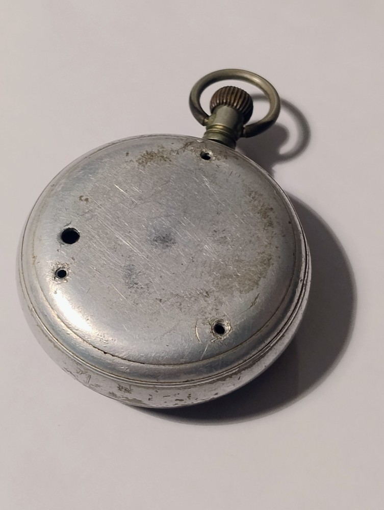 Pocketwatch Barometer Compensated Silver Tone