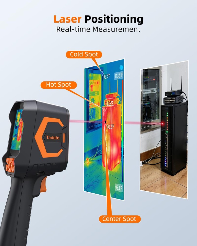 Infrared Thermal Camera, Thermal Imaging Camera with Laser Pointer, 256*192 T...
