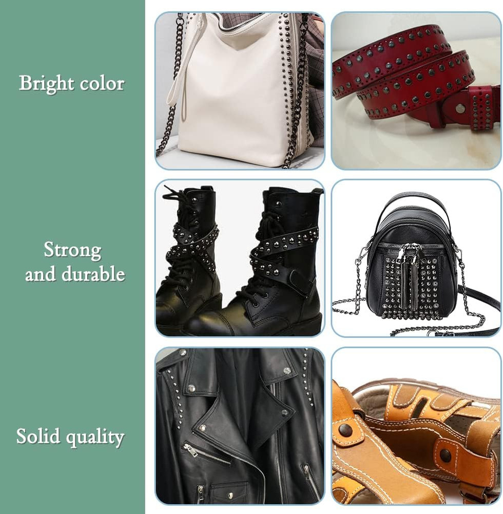 240 Sets Rivets for Leather, Leather Rivets 3 Sizes Leather Double Cap Rivets fo