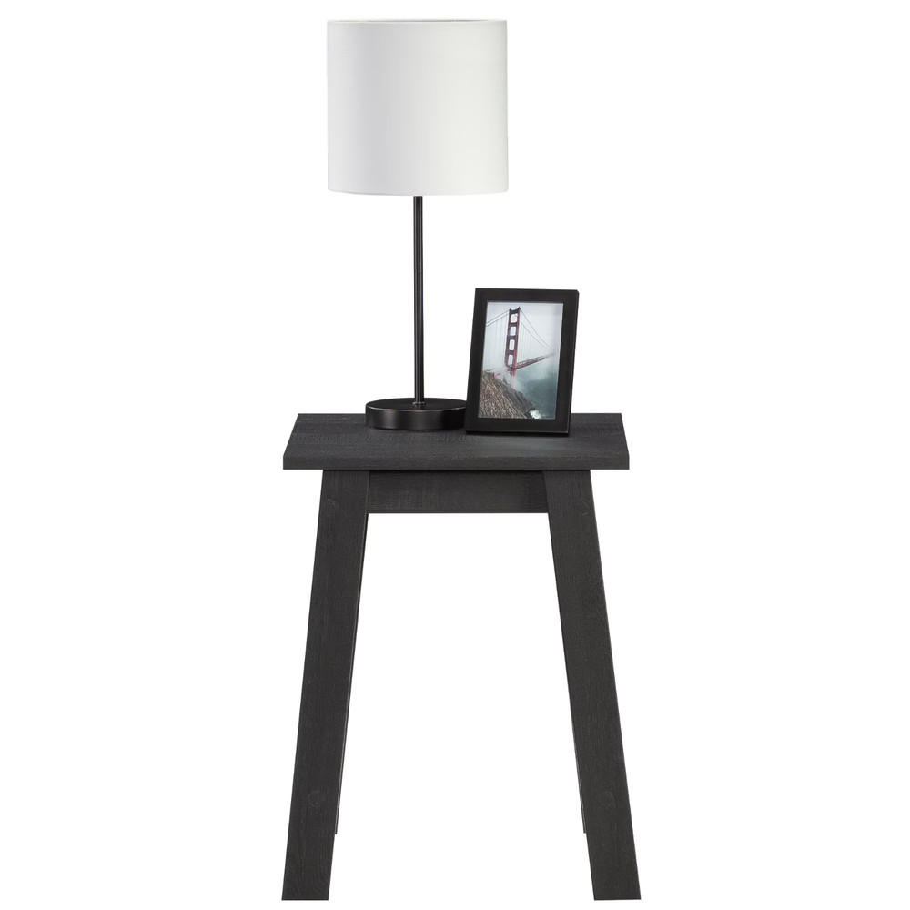 Small Square Wood Side Table, Black Finish