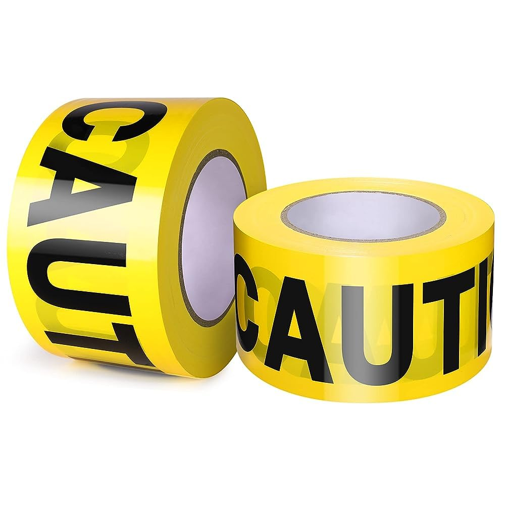 Yellow Caution Tape 2 Pack, 3" X1000Ft Safty Tape Caution Tape Roll, Constructio