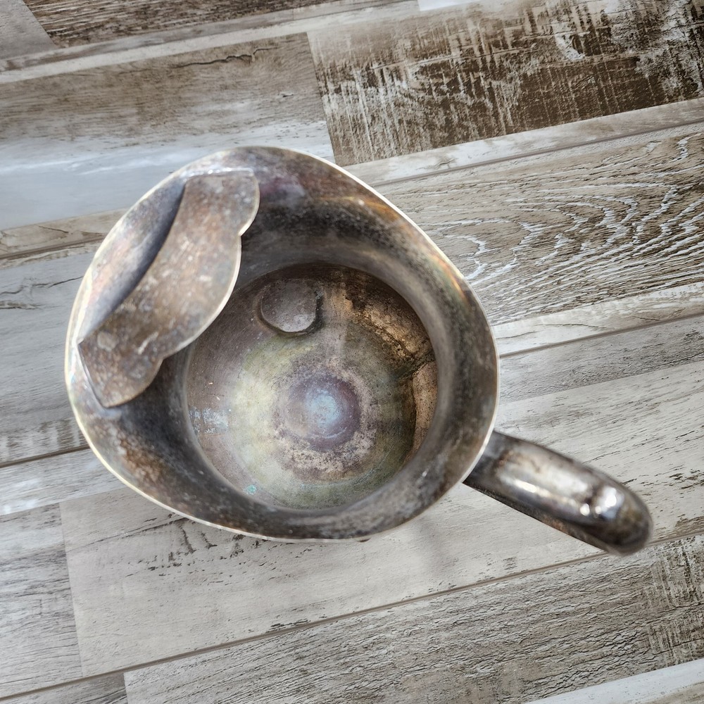 Vintage Silver Plate Leonard Silverplate Footed Water Pitcher With Ice Lip