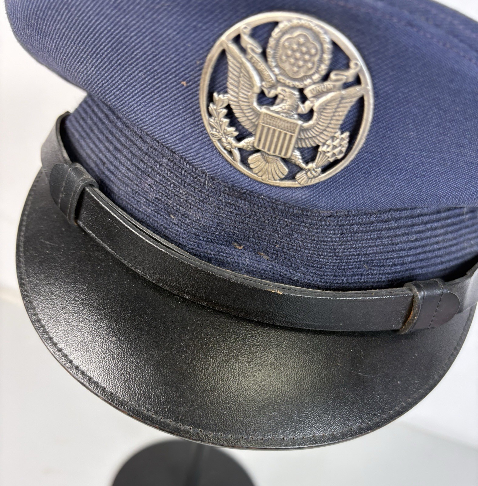 NAMED Vietnam Era USAF Service Cap Bancroft DSA 1970 Type I Hat Air Force Blue