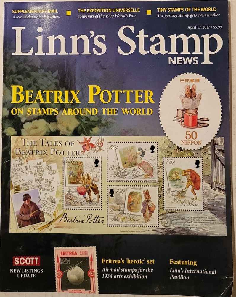 Linn's Stamp News April 17 2017 - Beatrix Potter