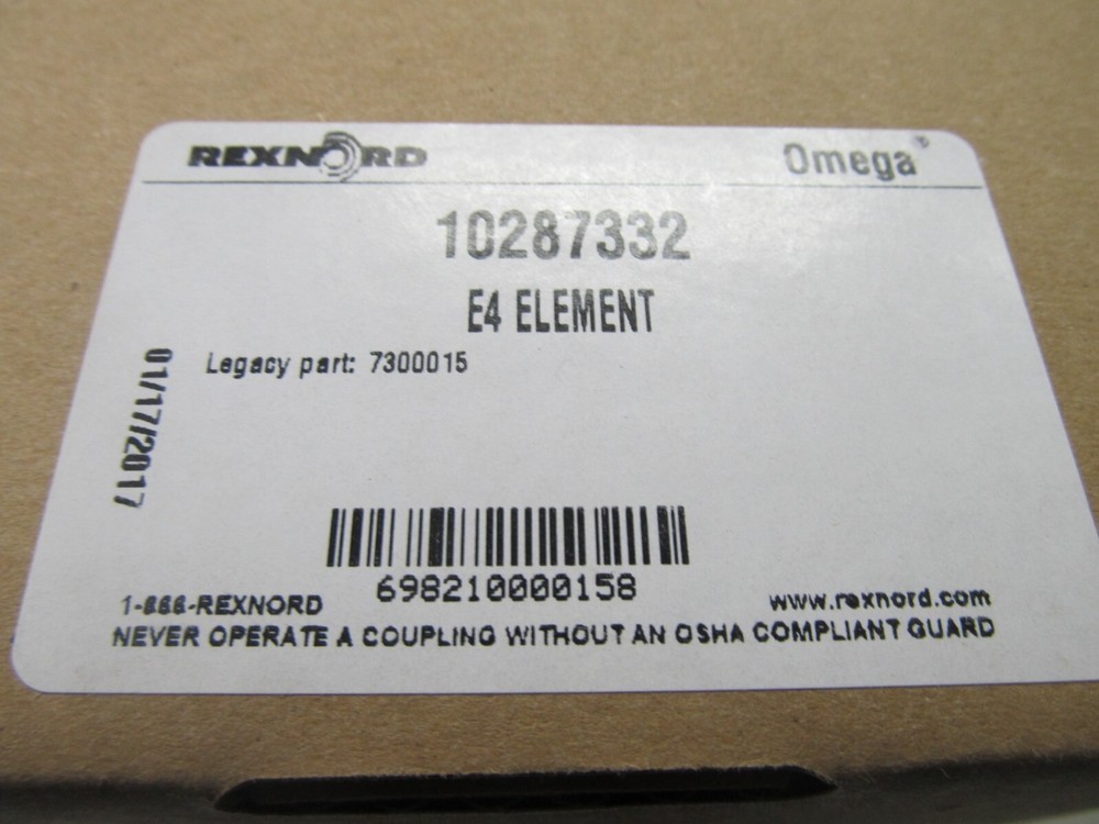 Rexnord Omega Element E4 Flexible Elastomeric Coupler 7300015, 10287332