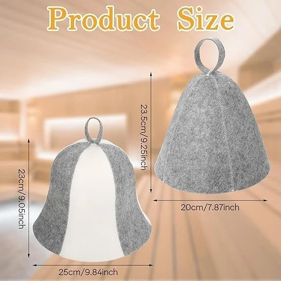 2 Pack Hat Polished Wool Hat Indoor Felt Hat Russian Banya Cap