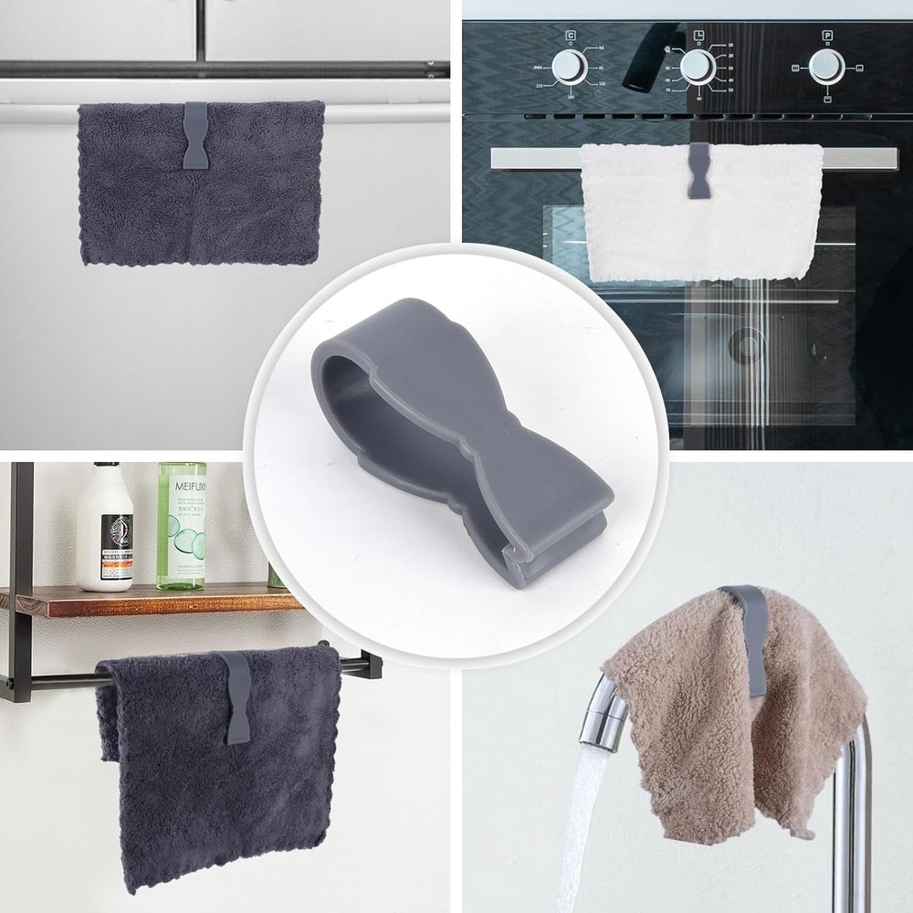 Towel Clips for Kitchen (4 Pack) - Keeps Towel from Falling - Suitable for Kitch