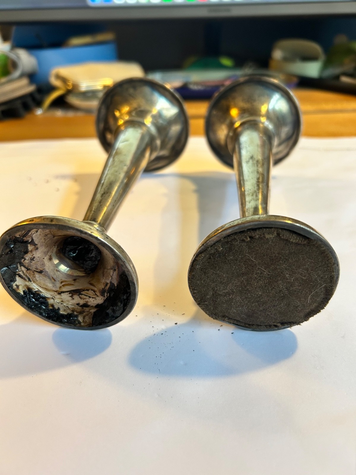 Pair Of Antique Solid Silver 18cm Candlesticks by Alexander Clark 1905