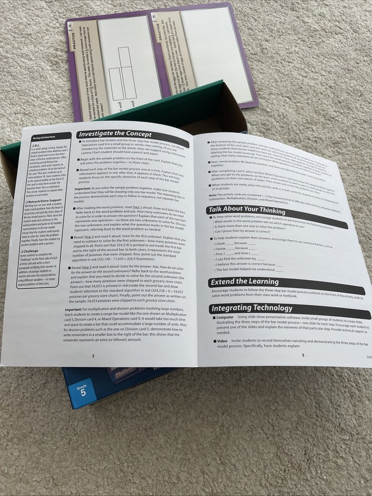 Lakeshore Bar Model Activity Cards Learning Step-By-Step Unused
