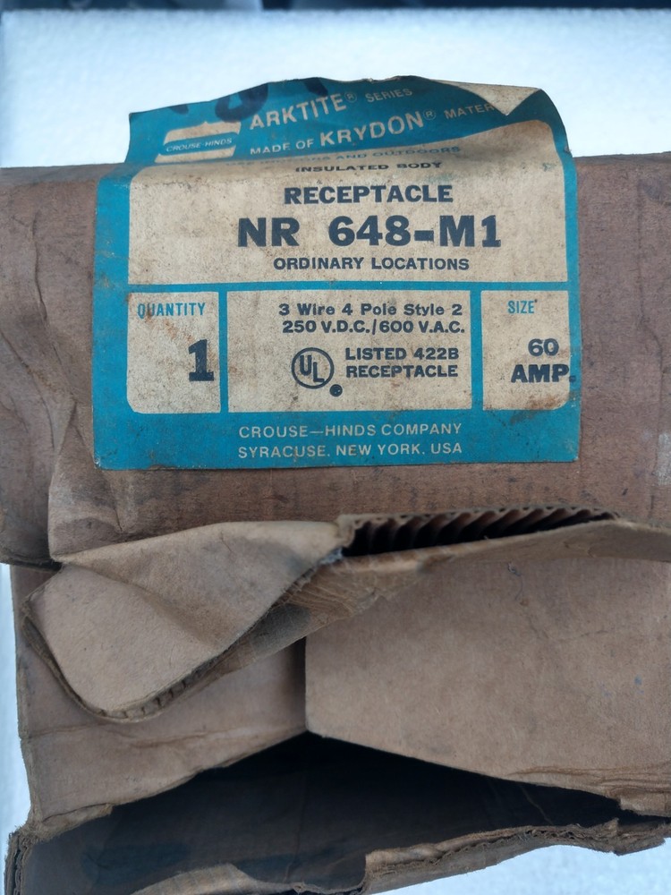 New CROUSE-HINDS NR648 60Amp