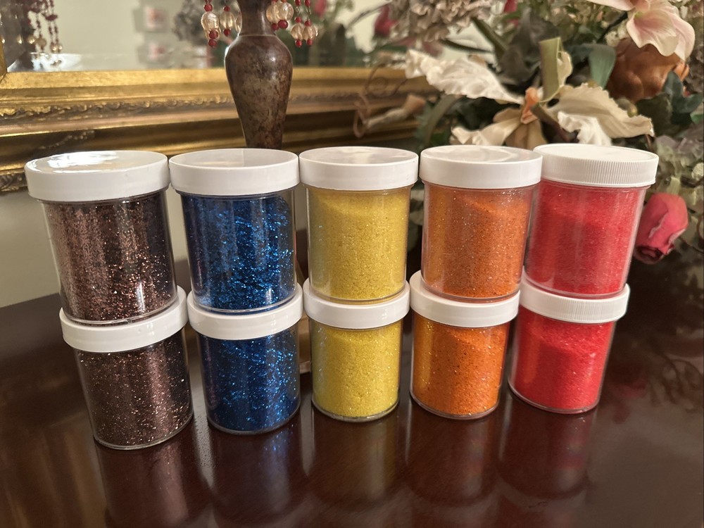Glitter 10 3oz jars. Assorted colors.