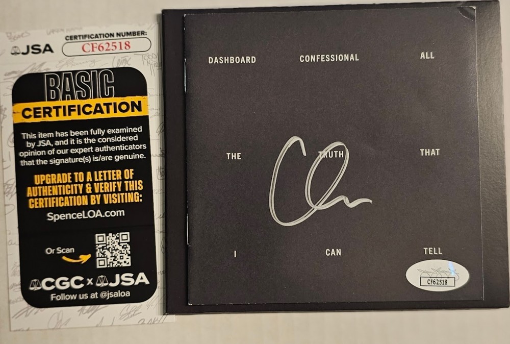Dashboard Confessional Chris Carrabba signed autographed CD  JSA COA