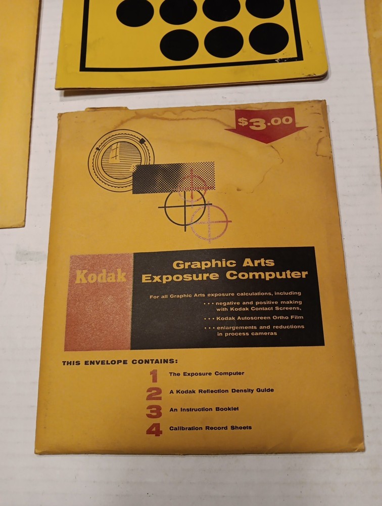 Kodak Graphic Arts Exposure Computer & Halftone Neg. Computers, Filter Selecter