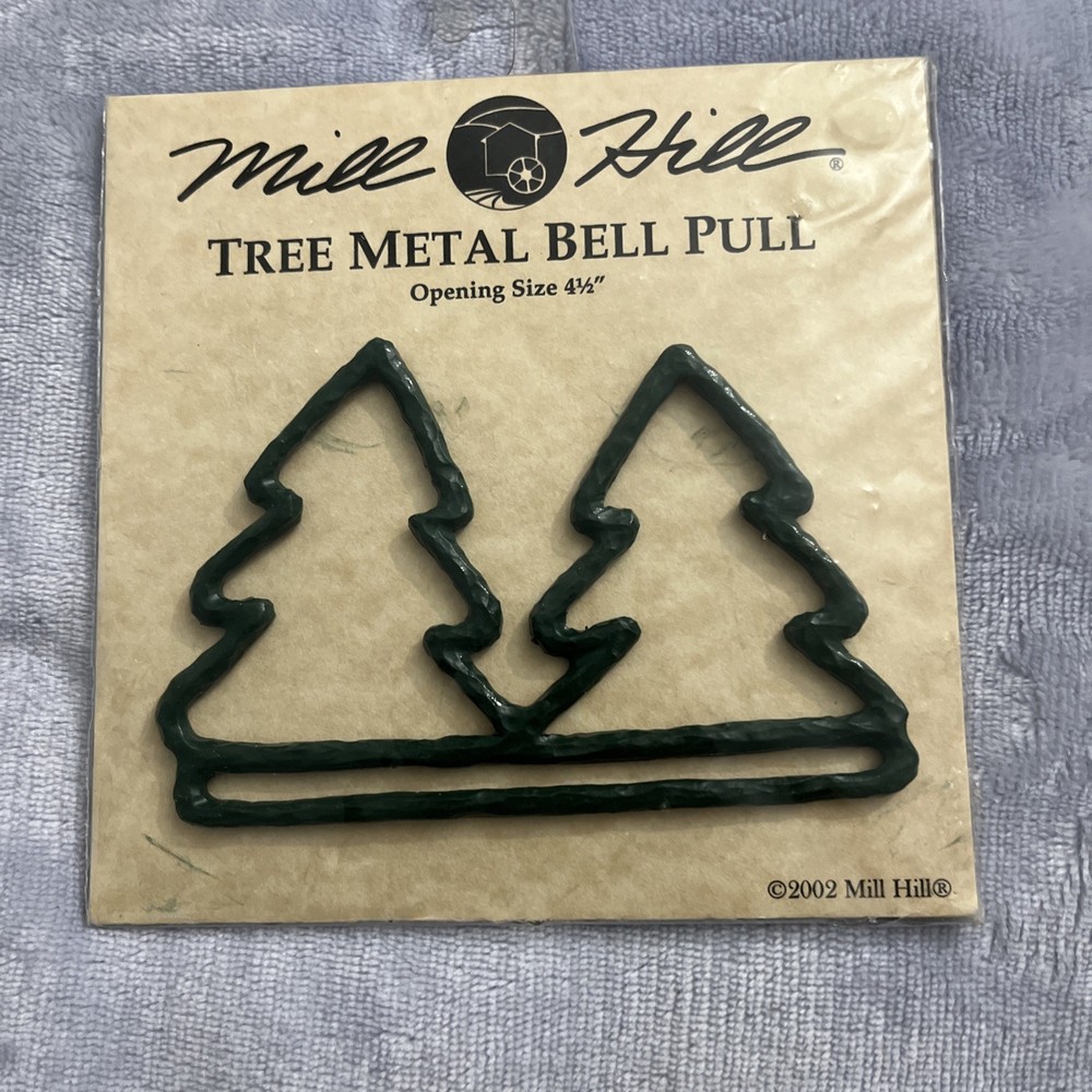 Mill Hill TREE METAL BELL PULL Hanger Hardware 4.5" NIP 2002 Green