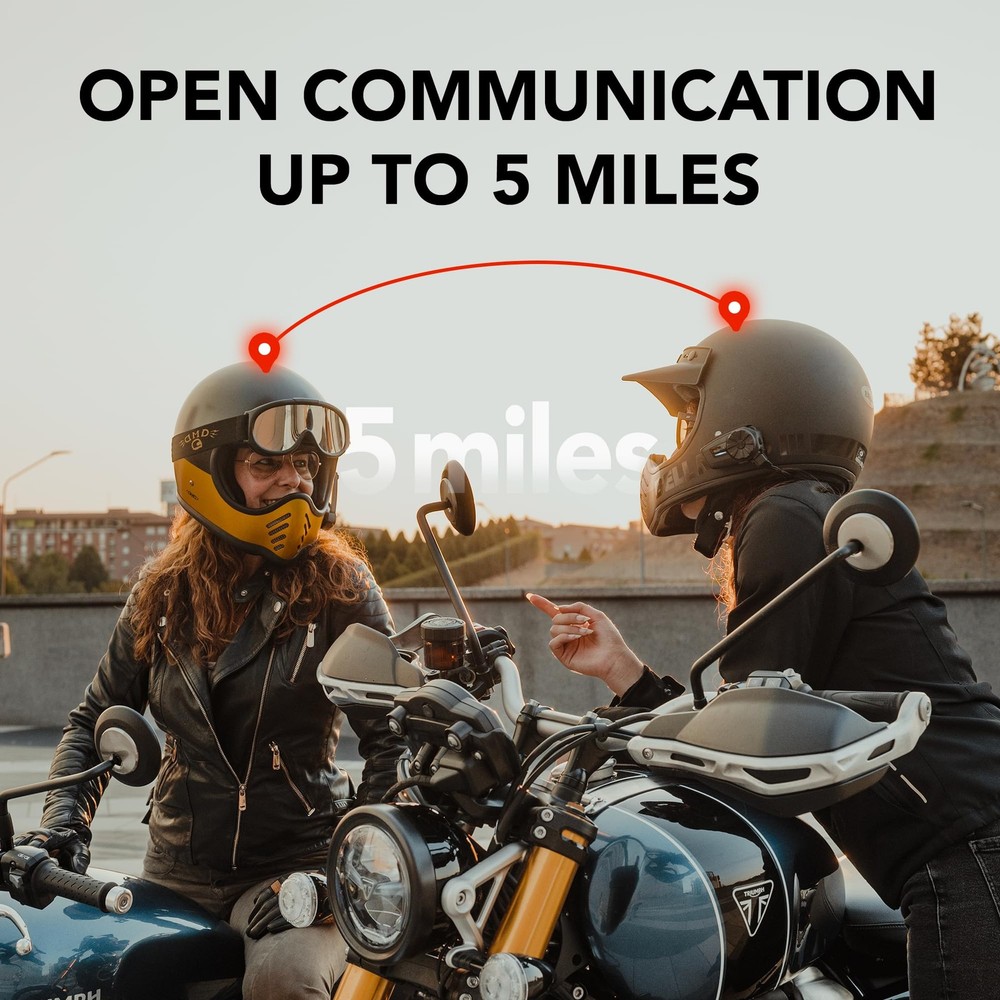 Motorcycle Communication System Mesh Bluetooth 5.2 Single Pack SPIDER-ST1-10