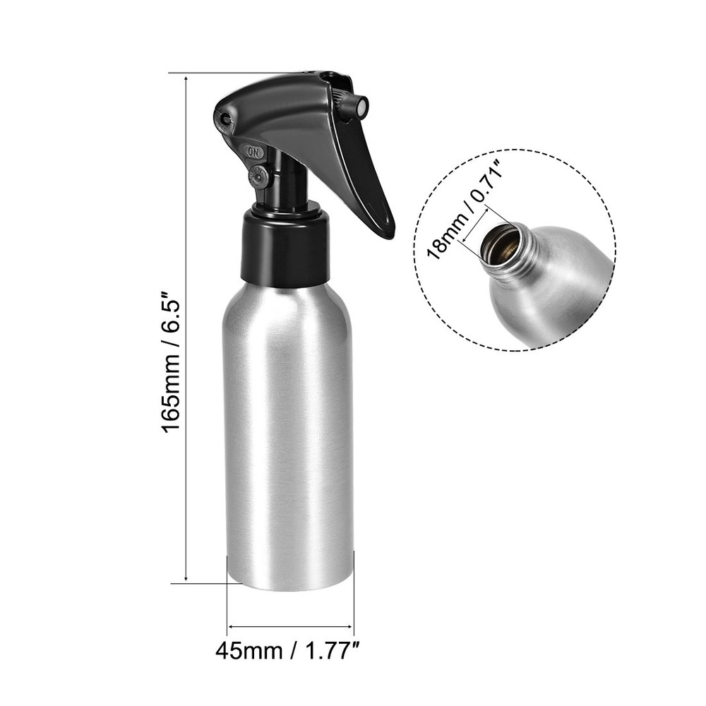 2pcs 4oz/120ml Aluminium Spray Bottle with Sprayer, Empty Refillable Container