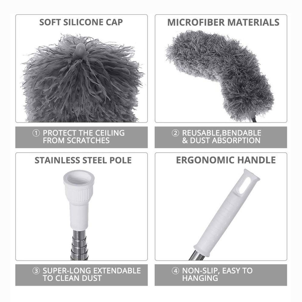 Webster Cobweb Duster, Feather Duster for Home, Extendable Dusters for Cleani...