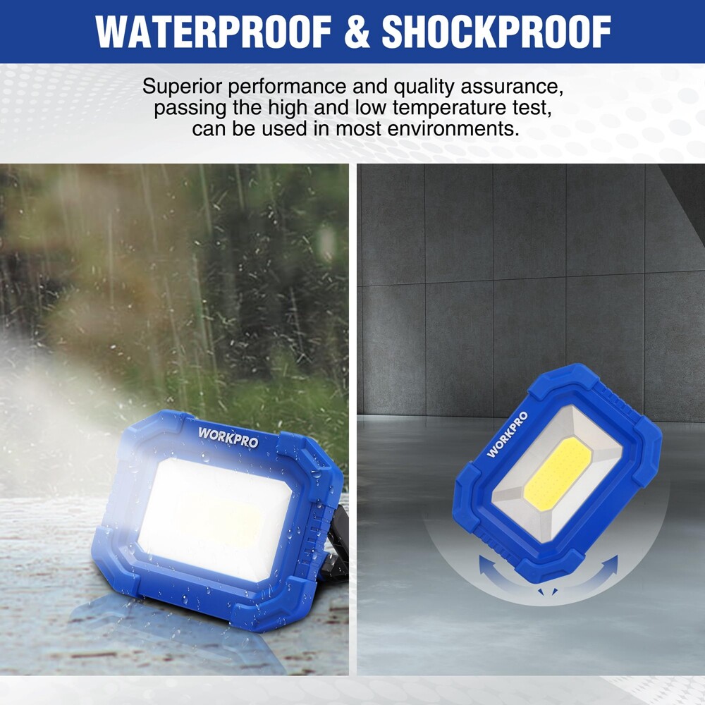 WORKPRO 2Pack 2000LM Work Light Super Bright Rechargeable Magnetic LED Worklight