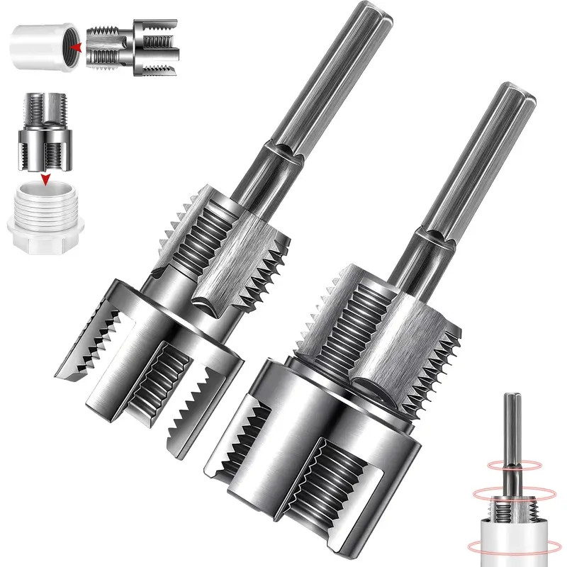 2X Integrated Internal & External Pipe Threading-Tool, PVC Pipe Threader Kit USA