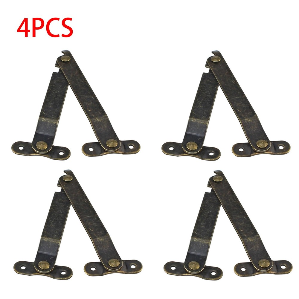 Adyoney 4 Pcs Large Antique Brass Lid Folding Support Large,