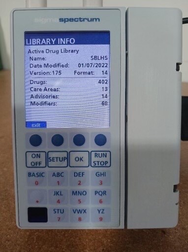 Baxter Sigma Spectrum Pump Software Version 8 with A/B/G/N Battery