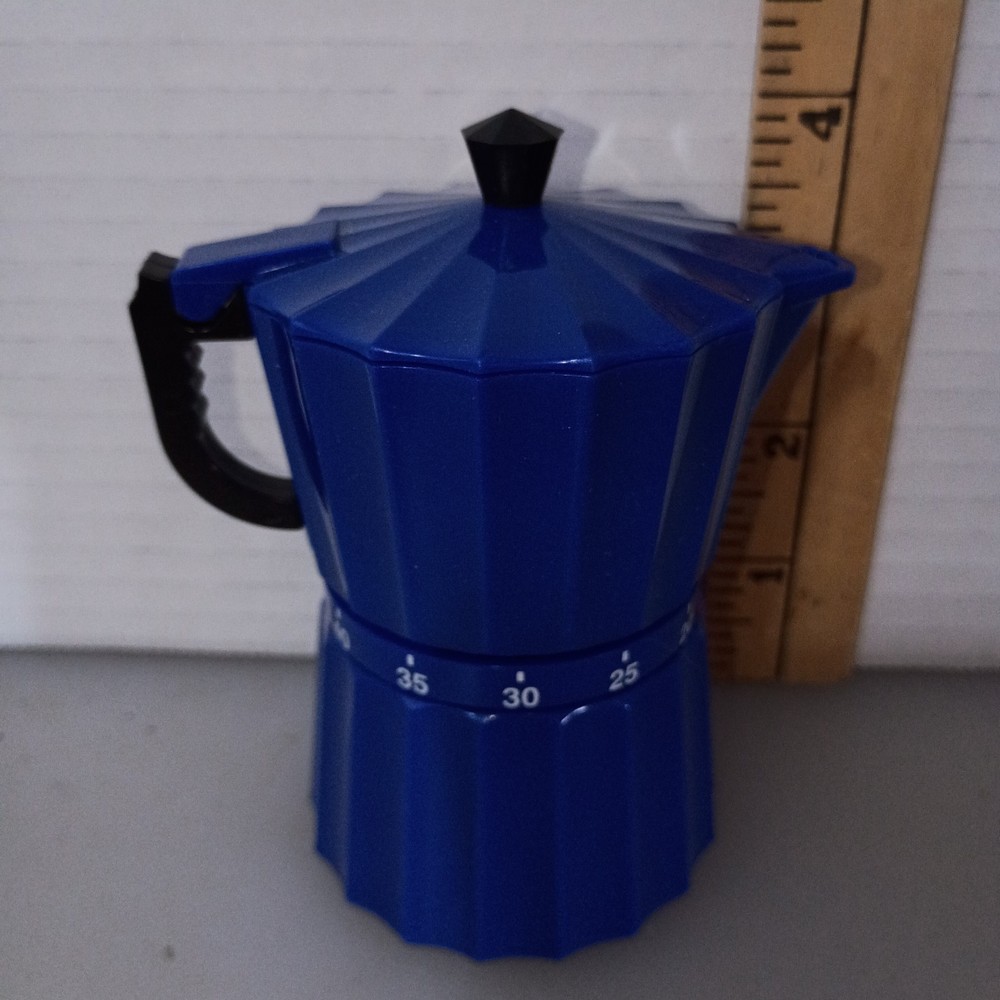 Vtg Coffee Percolator Kitchen Timer Blue In Box Tested #13