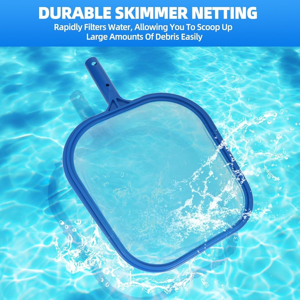 Extra Large Pool Skimmer Net, Pool Net with Frame Pool Leaf Collector with Fi...