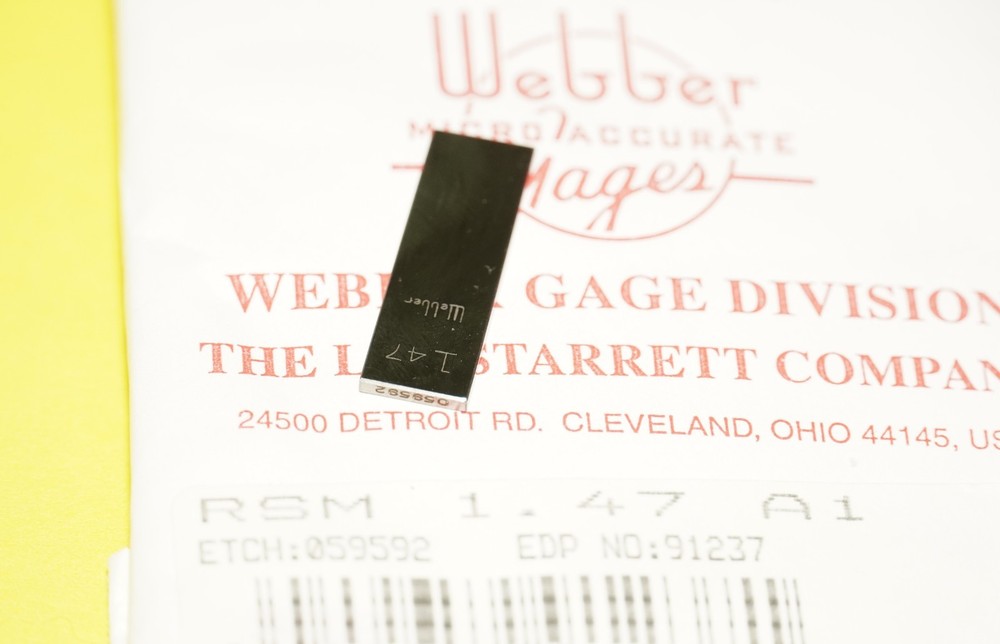 STARRETT RSM 1.47 A1 Rectangular Gage Block w Original Packaging 91237